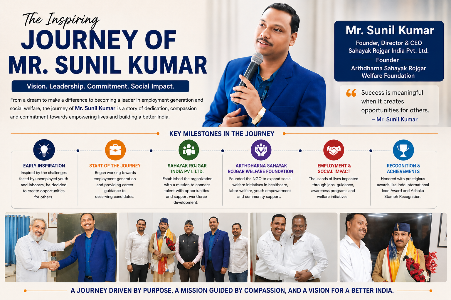 Journey of Mr. Sunil Kumar: A Story of Vision, Leadership & Social Impact
